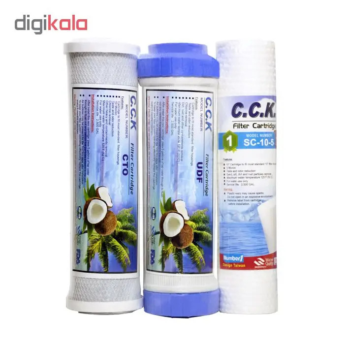 فیلتر دستگاه تصفیه آب خانگی سی سی کا مدل CCKpack مجموعه 3 عددی